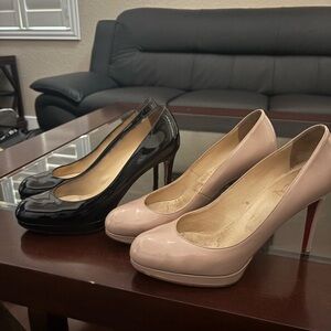 Christian Louboutin Black and Cream Stiletto Heels ! Price for both pairs